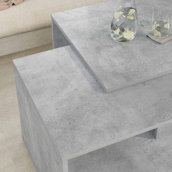 Couchtisch Set 2-teilig Beton Grau