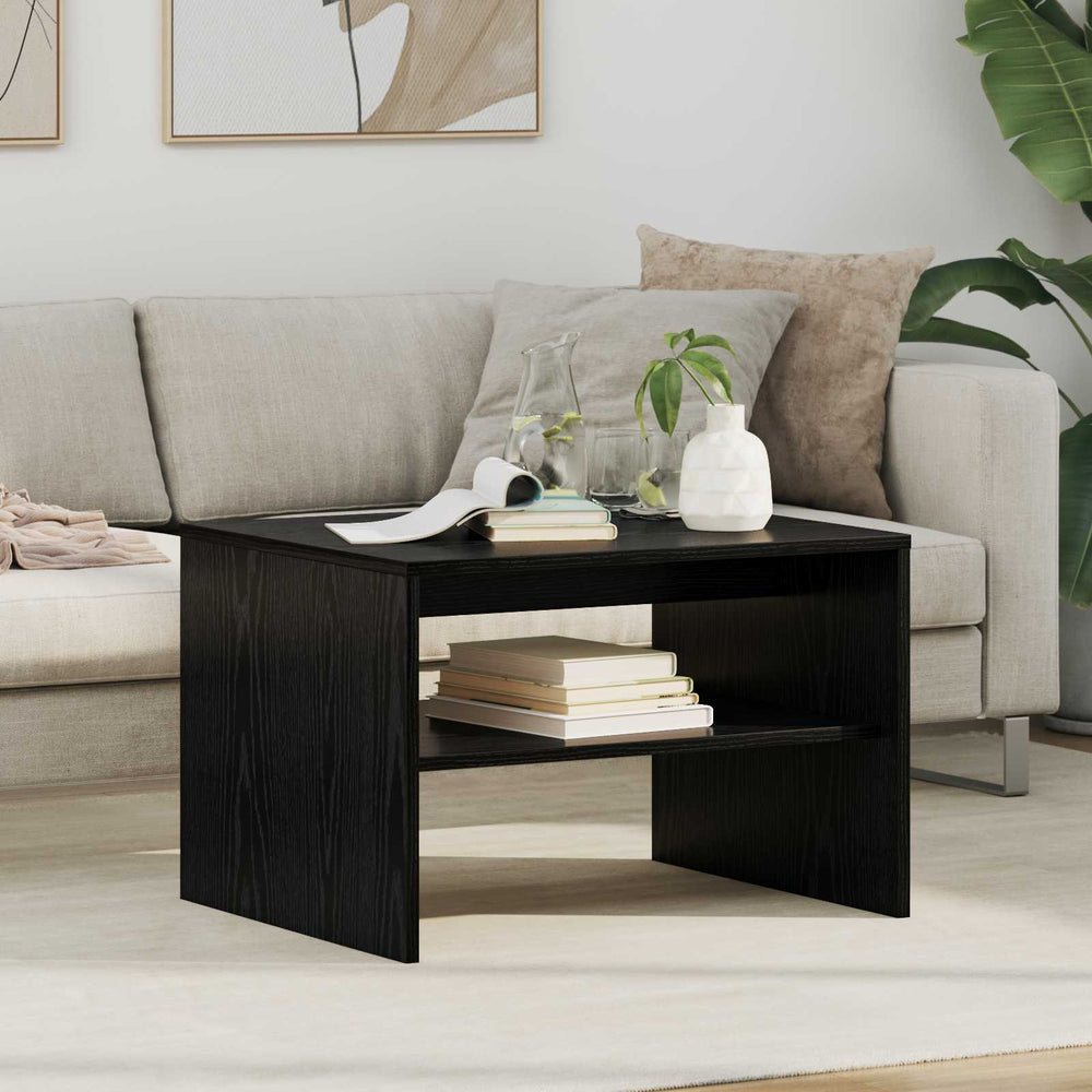 vidaXL Coffee Table Black Oak Look 60 x 50 x 40 cm Engineered Wood