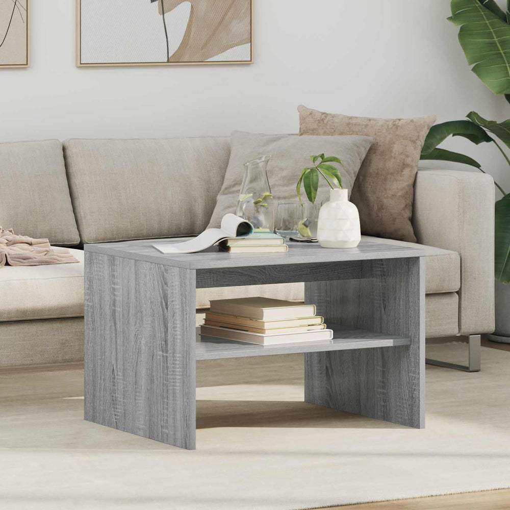 vidaXL Coffee Table Gray Sonoma 60 x 50 x 40 cm Engineered Wood