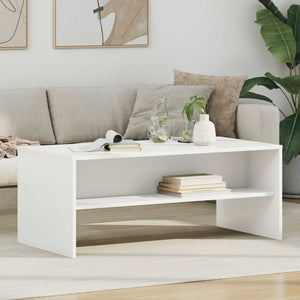 Weißer Couchtisch Holzwerkstoff 100x50 cm