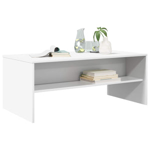 Weißer Couchtisch Holzwerkstoff 100x50 cm