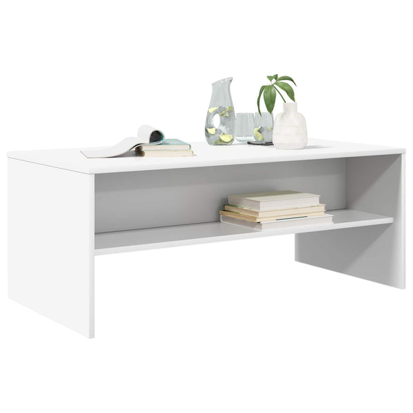 Weißer Couchtisch Holzwerkstoff 100x50 cm