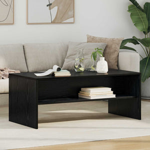 Schwarzer Couchtisch Eichenoptik 100x50 cm