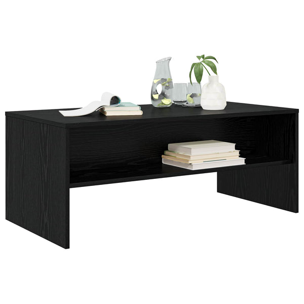 Schwarzer Couchtisch Eichenoptik 100x50 cm