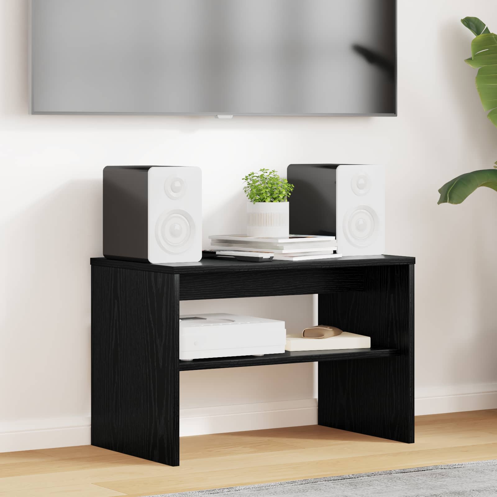 TV-Schrank Schwarz Eichen-Optik 60cm