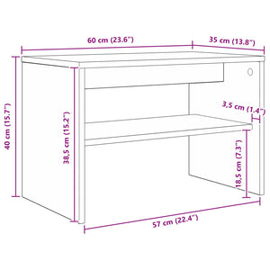 TV-Schrank Schwarz Eichen-Optik 60cm