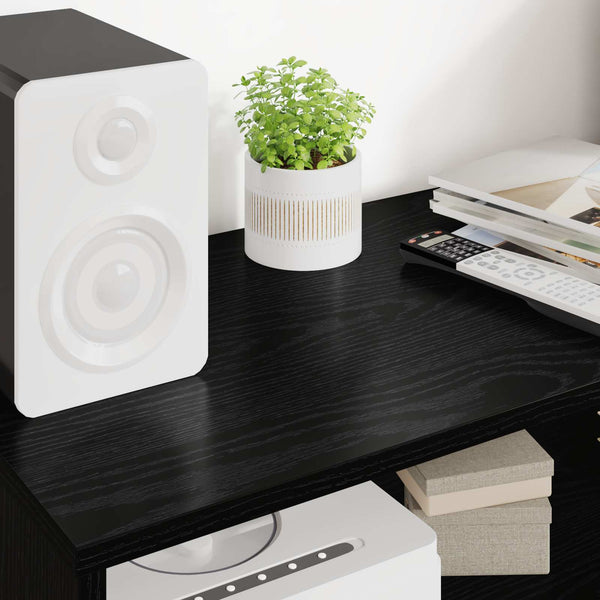 TV-Schrank Schwarz Eichen-Optik 80 cm