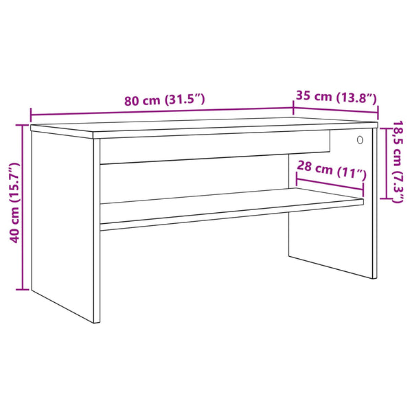 TV-Schrank Schwarz Eichen-Optik 80 cm