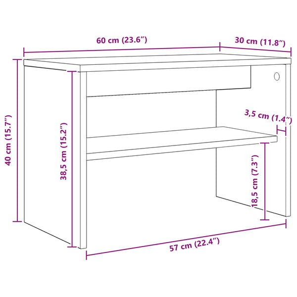 TV-Schrank Beton Grau 60 cm