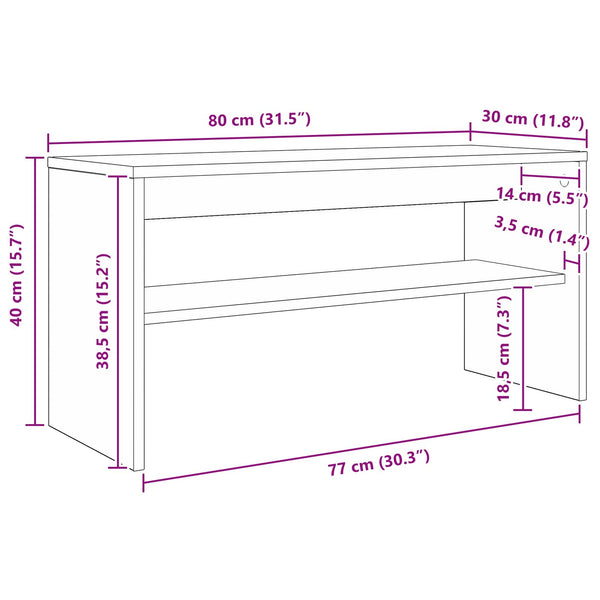 TV-Schrank Beton Grau 80 cm