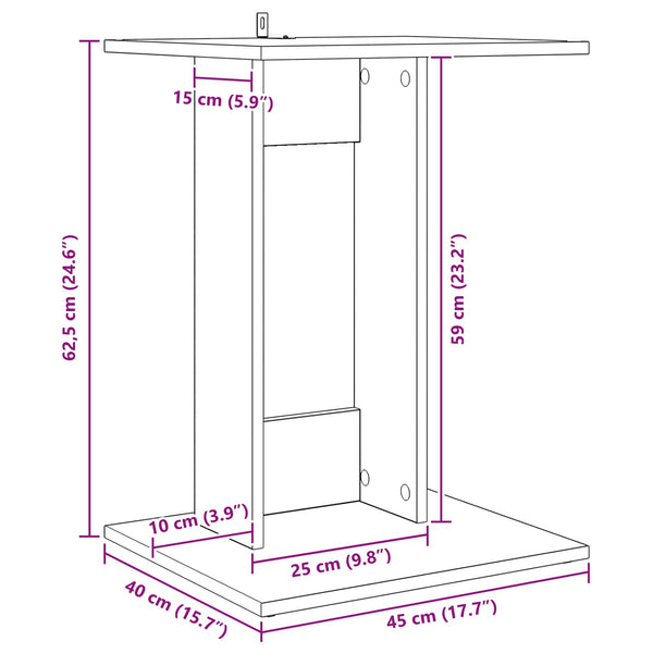 Beton Grau Beistelltisch 45x40x62,5 cm