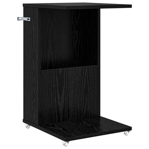 Beistelltisch mit Rollen, Schwarz Eiche, 40x35x60 cm