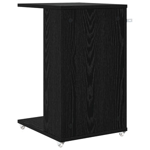Beistelltisch mit Rollen, Schwarz Eiche, 40x35x60 cm