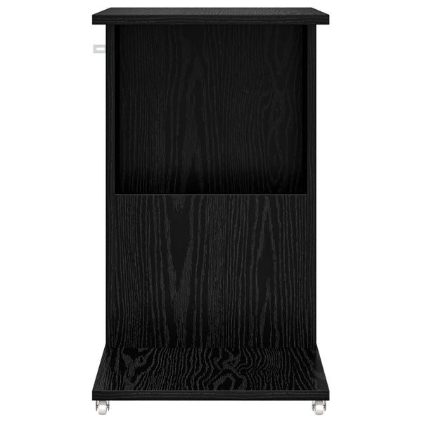 Beistelltisch mit Rollen, Schwarz Eiche, 40x35x60 cm