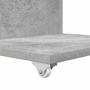 vidaXL Table d'appoint avec roue Béton Gris 40 x 35 x 60 cm Bois d'ingénierie