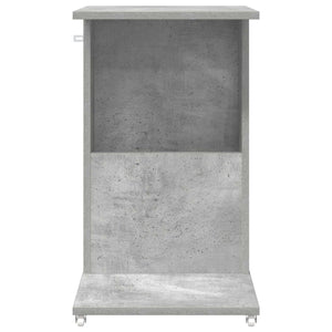 vidaXL Table d'appoint avec roue Béton Gris 40 x 35 x 60 cm Bois d'ingénierie