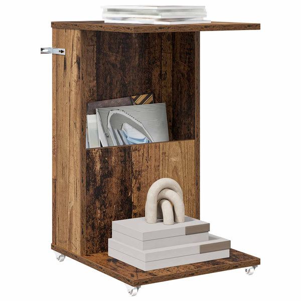 Beistelltisch Altholz mit Rollen 40x35x60cm