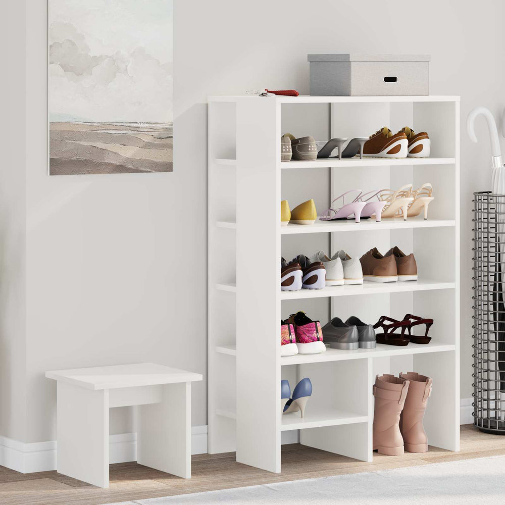 Schuhschrank mit Regal, 2er Set, Weiß