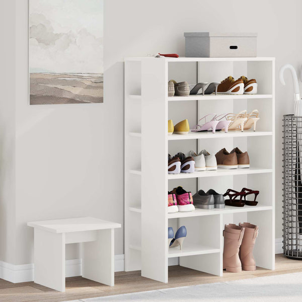 Schuhschrank mit Regal, 2er Set, Weiß