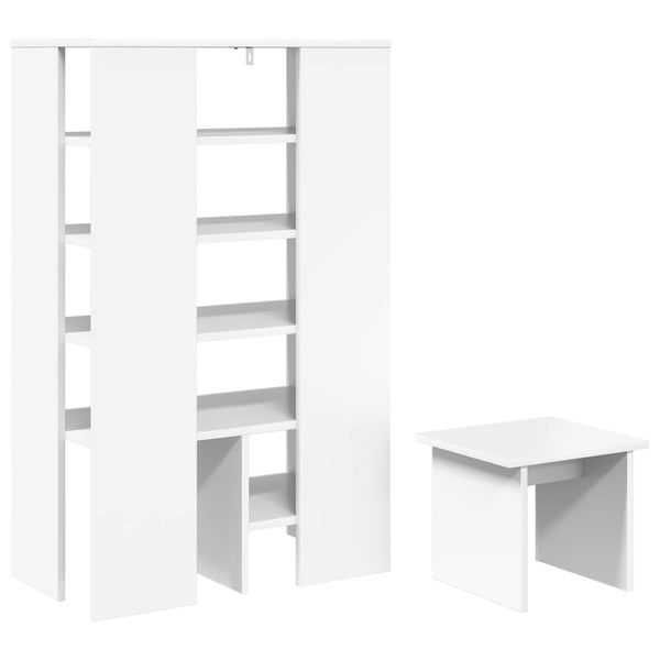 Schuhschrank mit Regal, 2er Set, Weiß