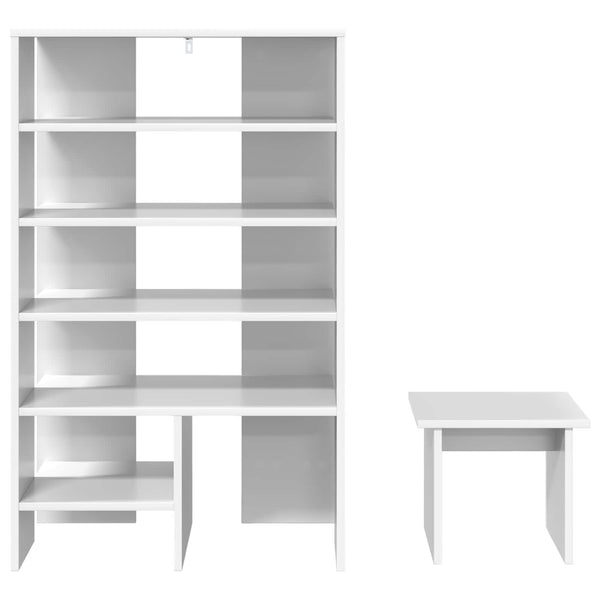 Schuhschrank mit Regal, 2er Set, Weiß