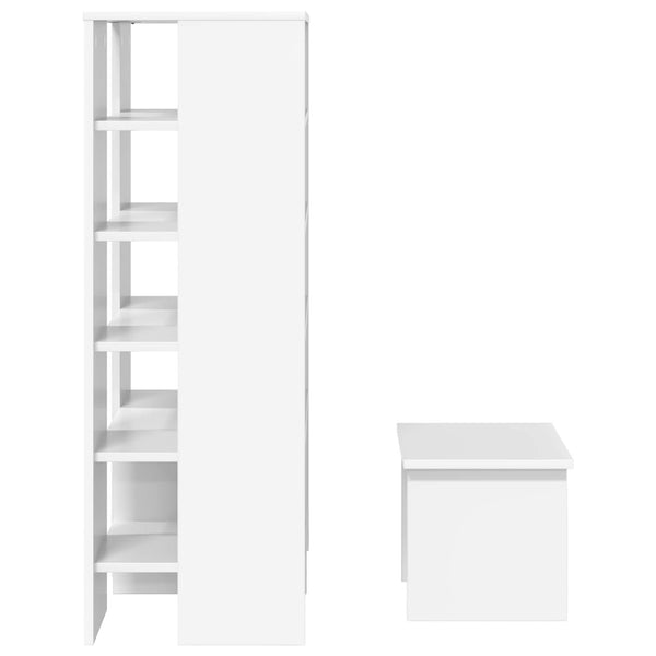 Schuhschrank mit Regal, 2er Set, Weiß
