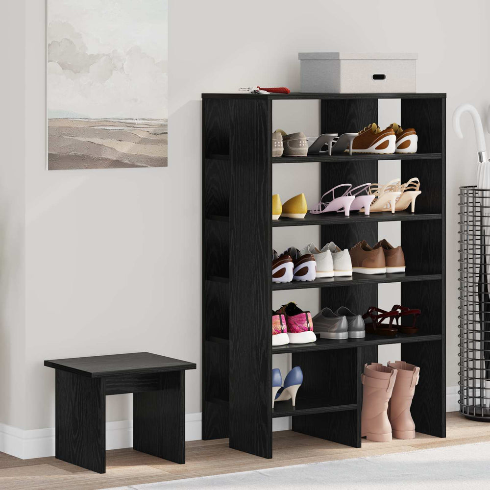 Schuhschrank mit Regal, Eichen-Optik