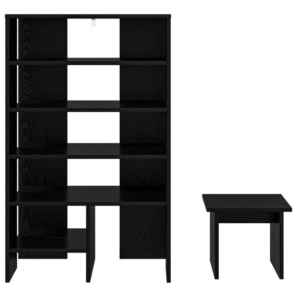 Schuhschrank mit Regal, Eichen-Optik
