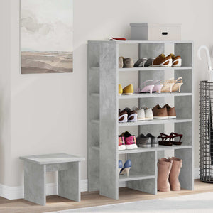 Schuhschrank mit Regal Beton Grau