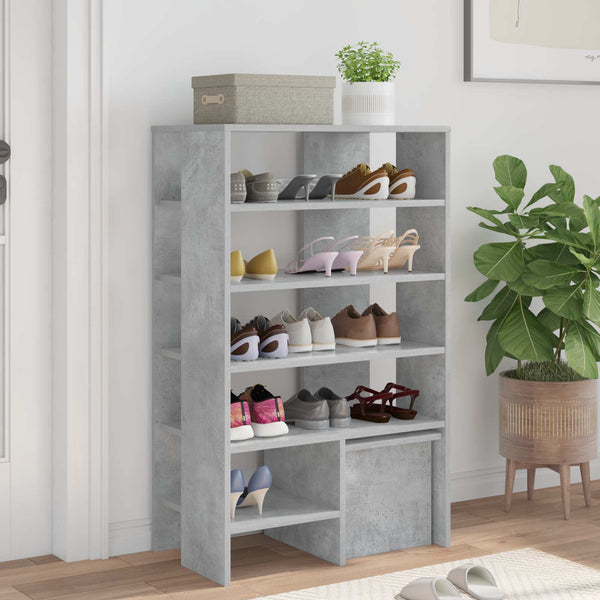 Schuhschrank mit Regal Beton Grau