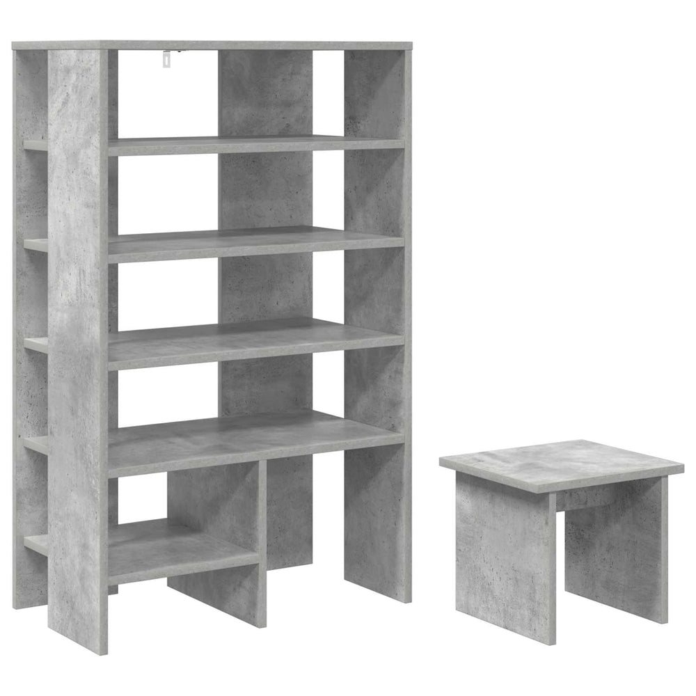 Schuhschrank mit Regal Beton Grau