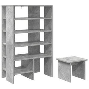 Schuhschrank mit Regal Beton Grau