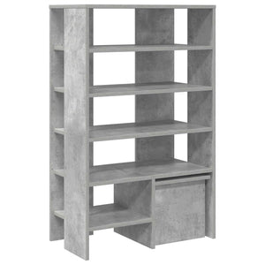Schuhschrank mit Regal Beton Grau