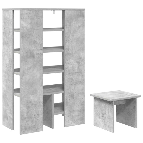 Schuhschrank mit Regal Beton Grau
