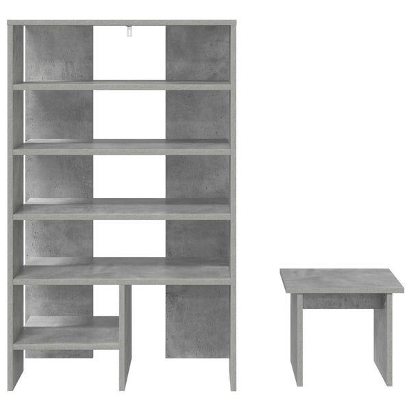 Schuhschrank mit Regal Beton Grau