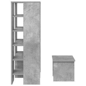 Schuhschrank mit Regal Beton Grau