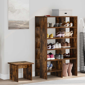 Schuhschrank mit Regal Geräucherte Eiche