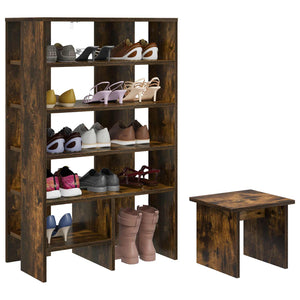 Schuhschrank mit Regal Geräucherte Eiche