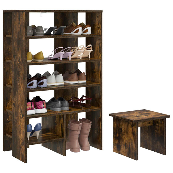 Schuhschrank mit Regal Geräucherte Eiche