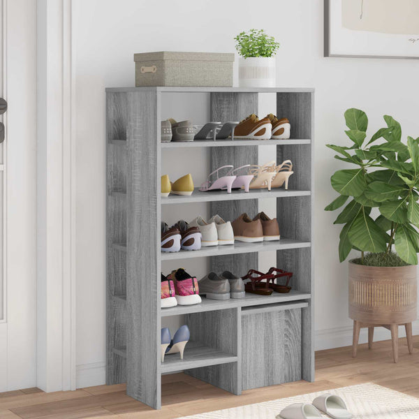 Schuhschrank mit Regal, Grau Sonoma