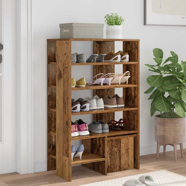 Schuhschrank mit Regal Altholz