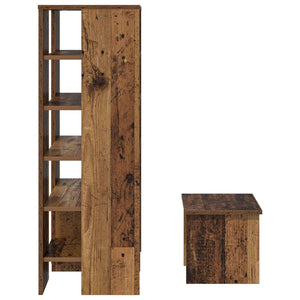 Schuhschrank mit Regal Altholz
