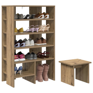 Schuhschrank Artisan-Eiche mit Regal