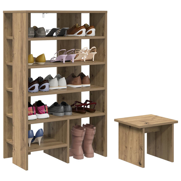 Schuhschrank Artisan-Eiche mit Regal