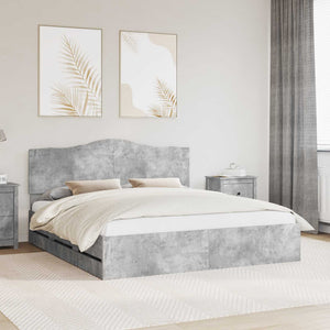 Bettrahmen mit Kopfteil 200x200 Betongrau