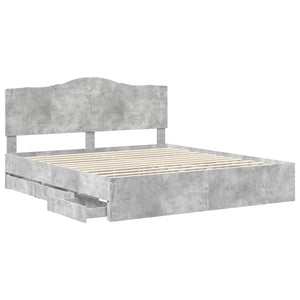 Bettrahmen mit Kopfteil 200x200 Betongrau