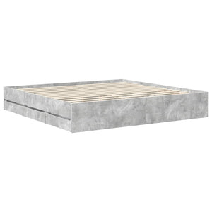Bettrahmen mit Kopfteil 200x200 Betongrau