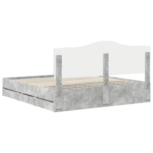 Bettrahmen mit Kopfteil 200x200 Betongrau