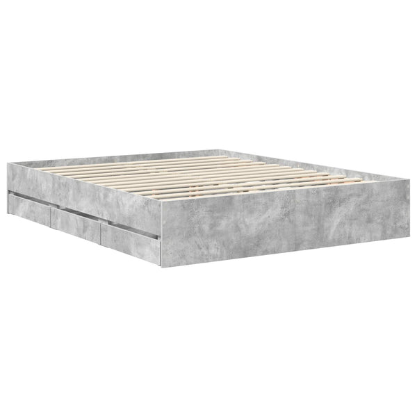 Bettrahmen mit Kopfteil 160x200 Betongrau