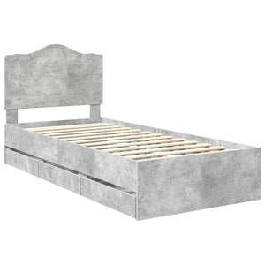 Bettrahmen mit Schubladen 75x190 Betongrau